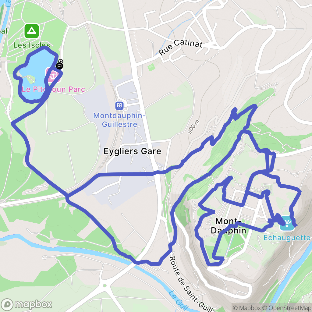 Eygliers : carte du parcours de randonnée - France