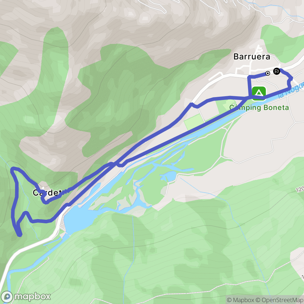 Barruera : carte du parcours de randonnée - Spain