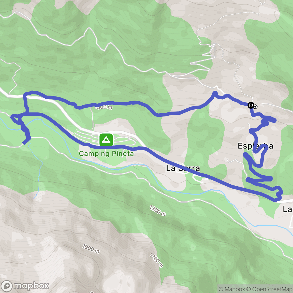Espierba : carte du parcours de randonnée - Spain