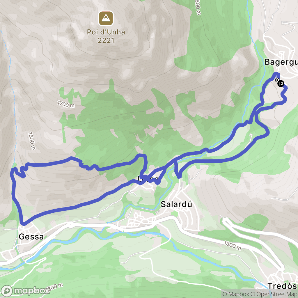 : carte du parcours de randonnée - Spain