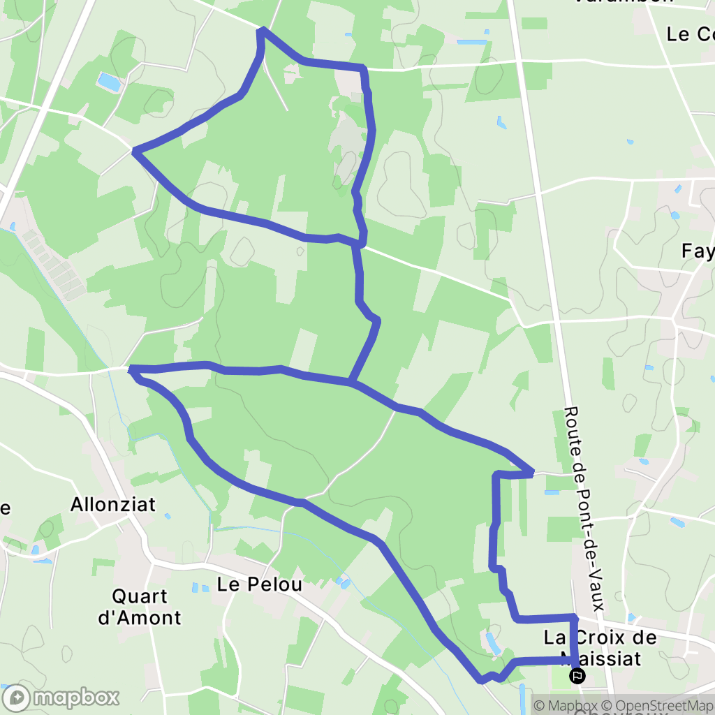 Chevroux : carte du parcours de randonnée - France