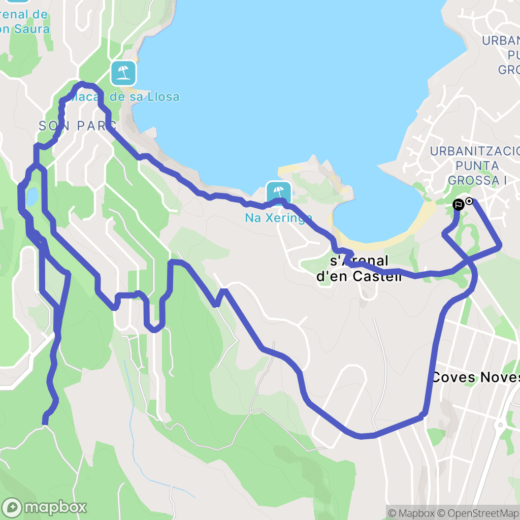Es Mercadal : carte du parcours de randonnée - Spain