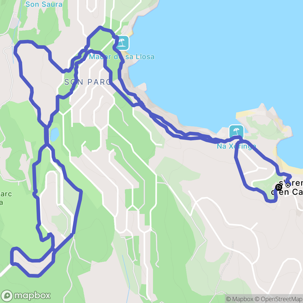 Arenal d'en Castell : carte du parcours de randonnée - Spain