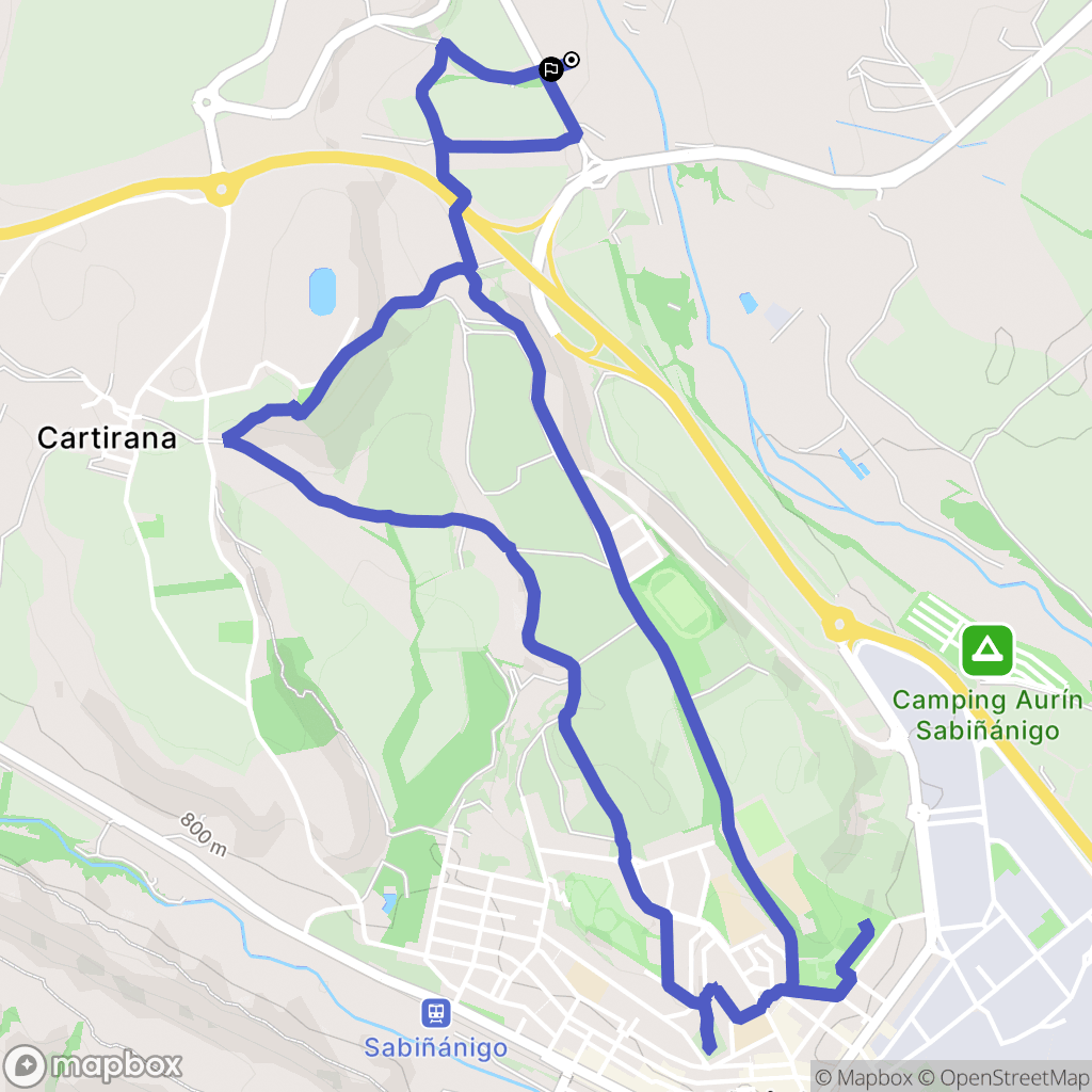 Sabiñánigo : carte du parcours de randonnée - Spain