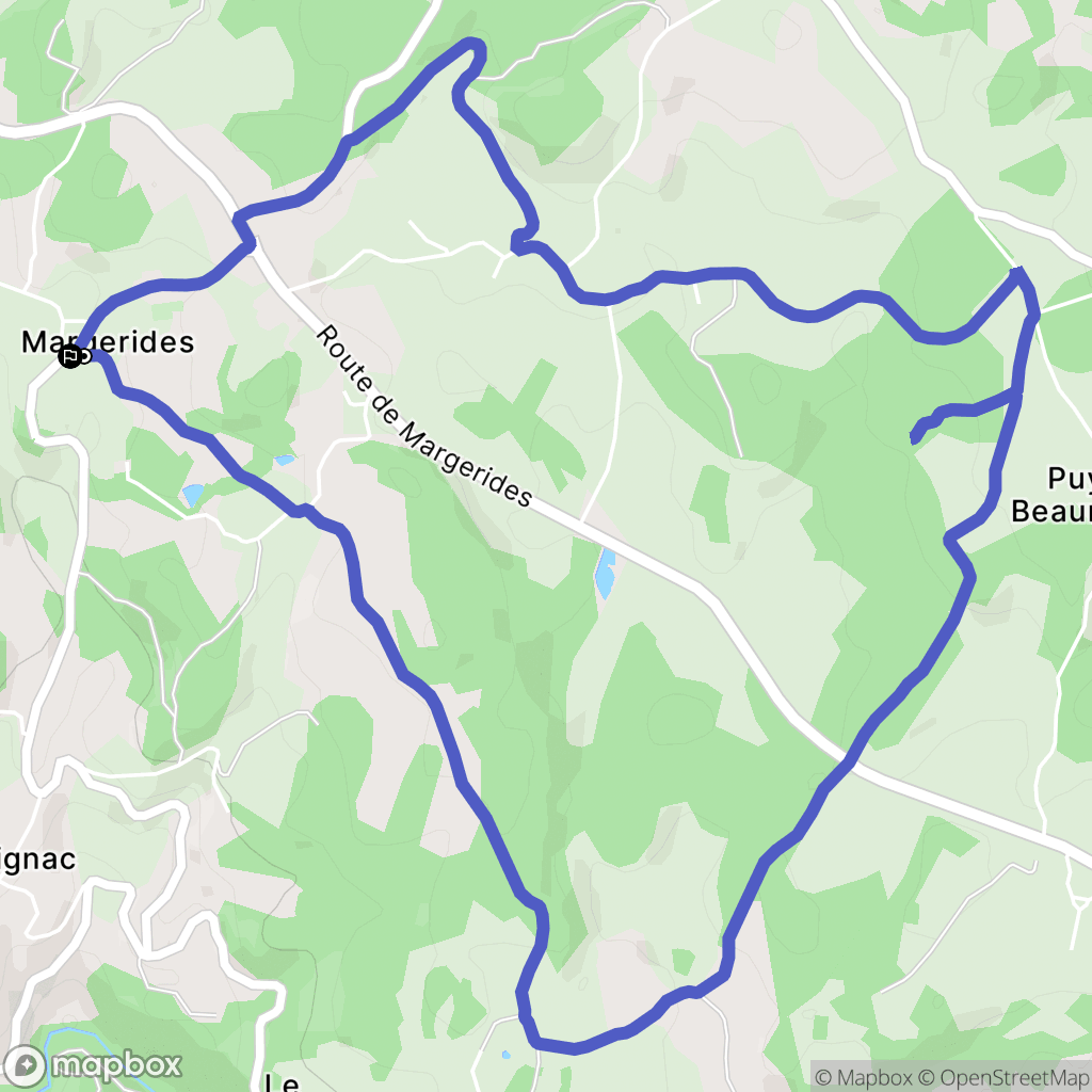 Margerides : carte du parcours de randonnée - France