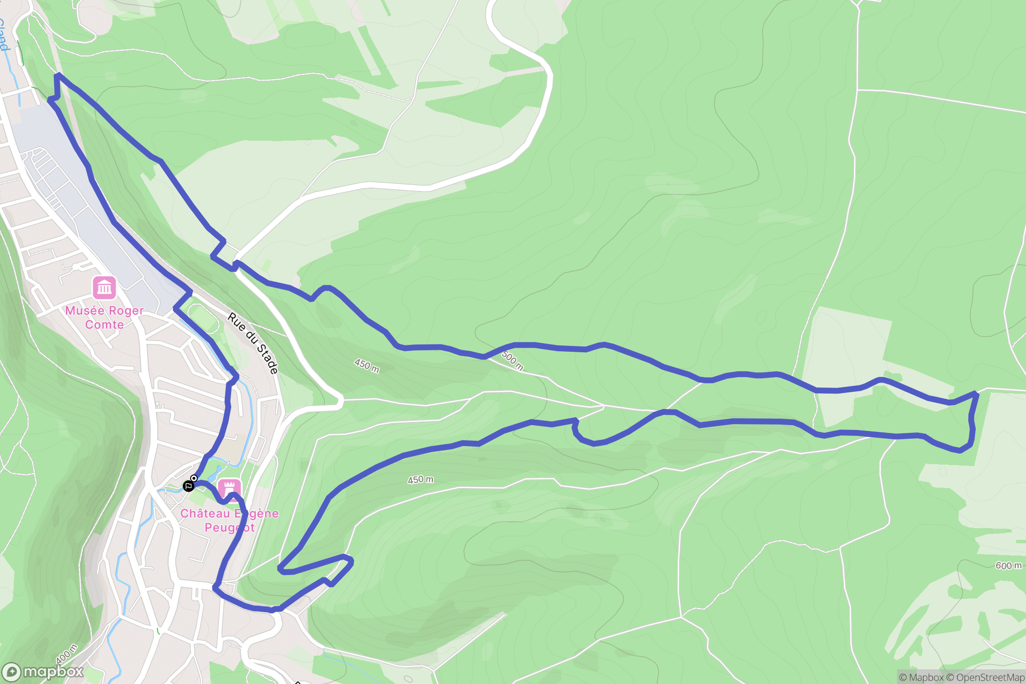 Hérimoncourt : carte du parcours de randonnée - France