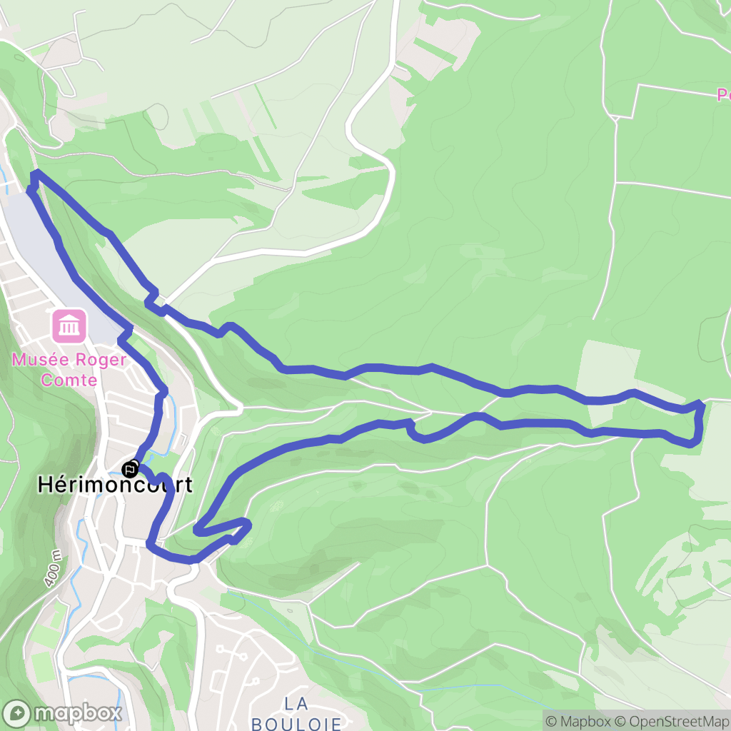 Hérimoncourt : carte du parcours de randonnée - France