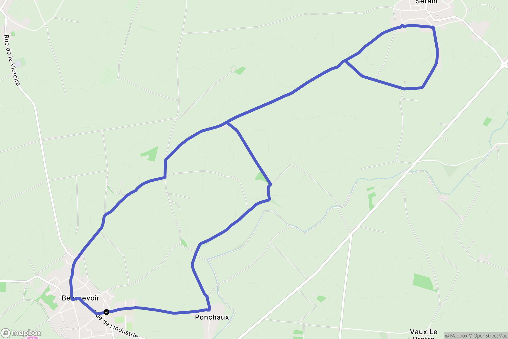 Beaurevoir : carte du parcours de randonnée - France