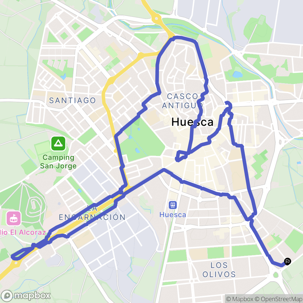 Huesca : carte du parcours de randonnée - Spain