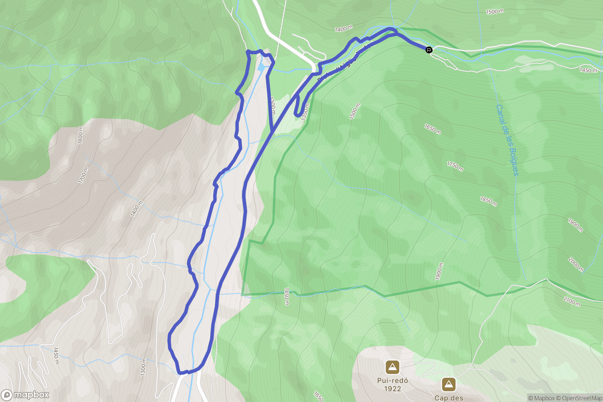 Lo Campo : carte du parcours de randonnée - Spain