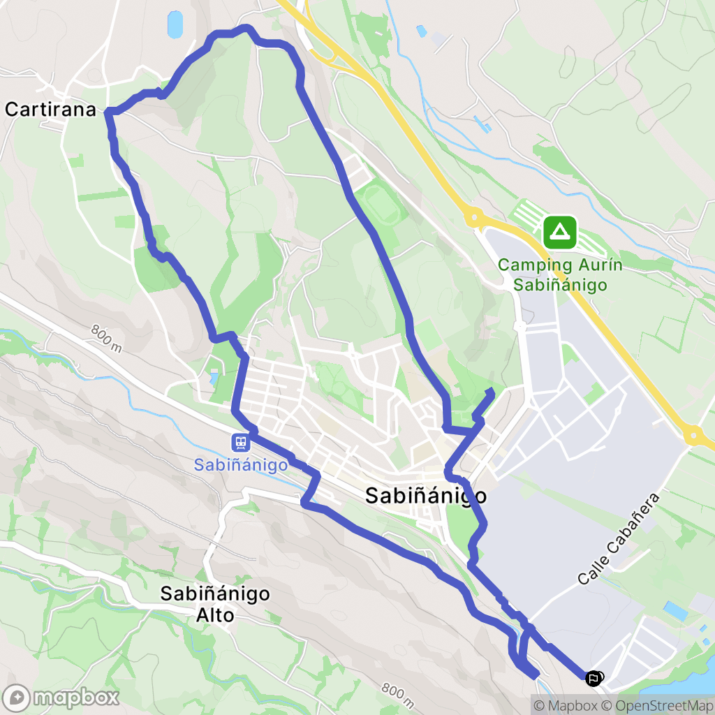 Sabiñánigo : carte du parcours de randonnée - Spain