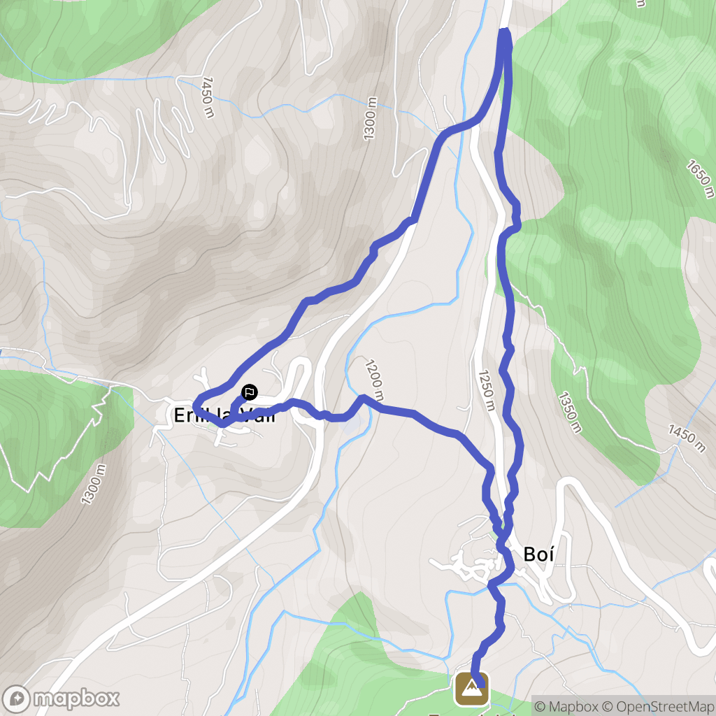 Erill la Vall : carte du parcours de randonnée - Spain