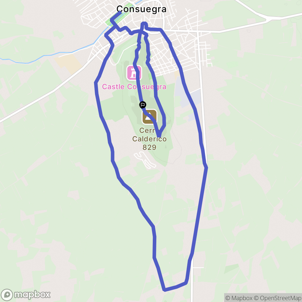 Consuegra : carte du parcours de randonnée - Spain