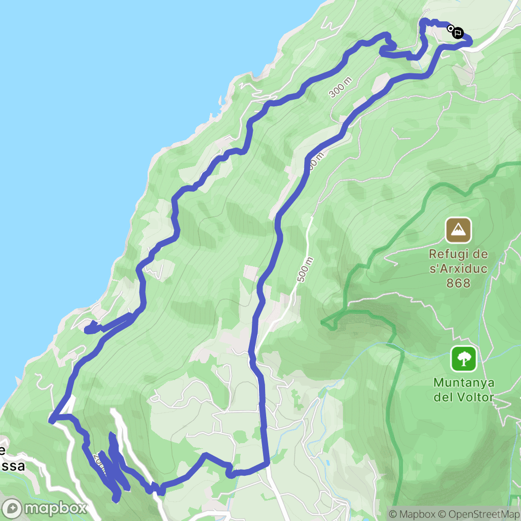 Miramar : carte du parcours de randonnée - Spain