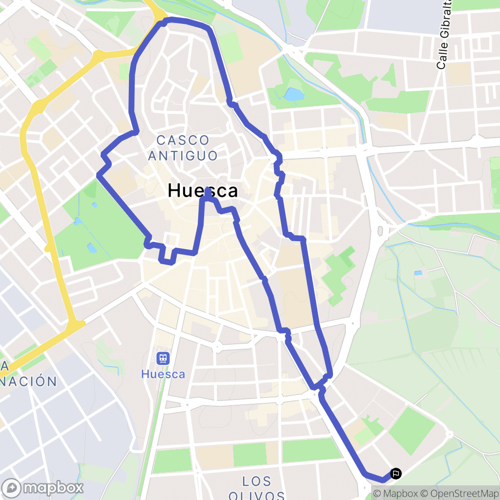 Huesca : carte du parcours de randonnée - Spain