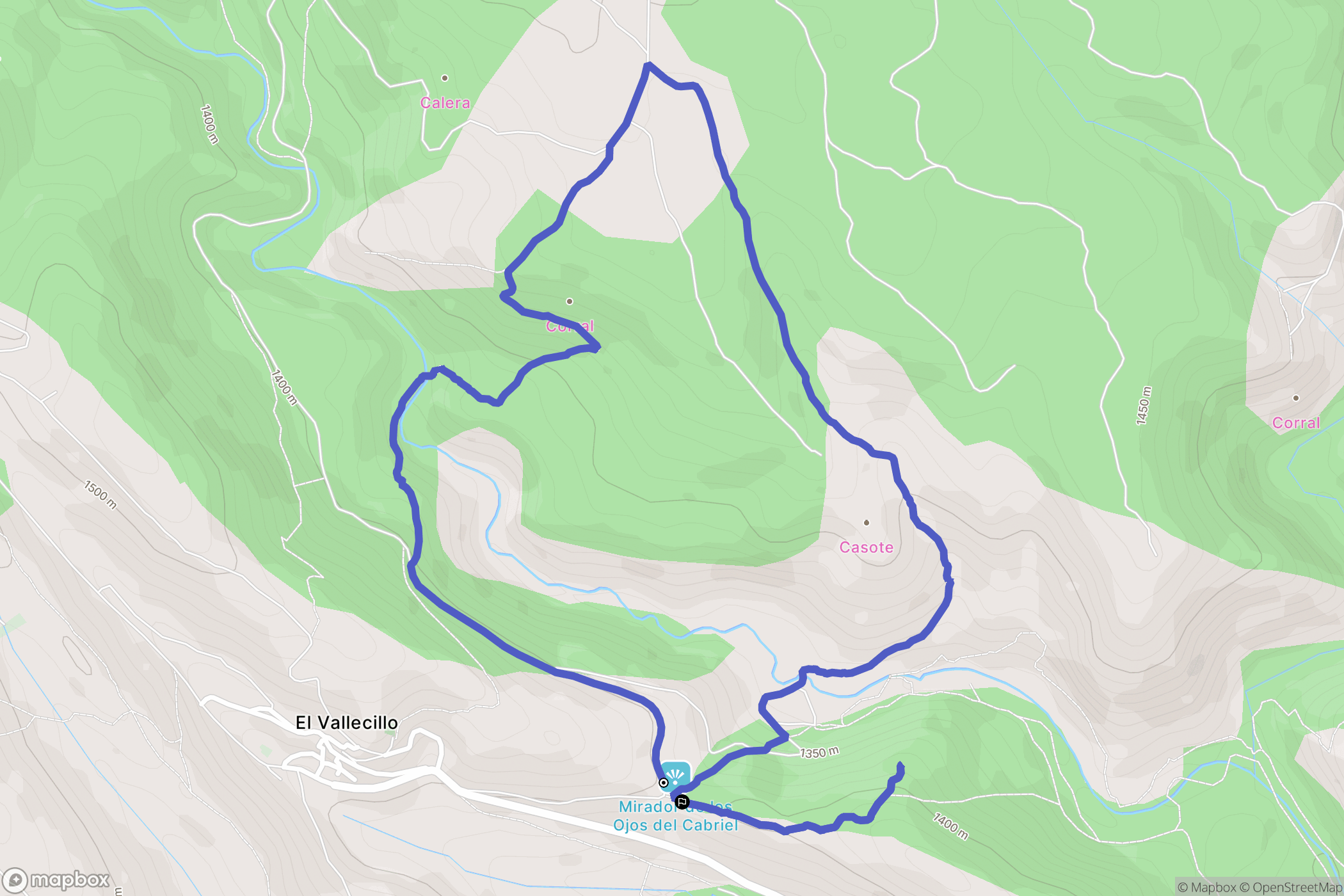 El Vallecillo : carte du parcours de randonnée - Spain
