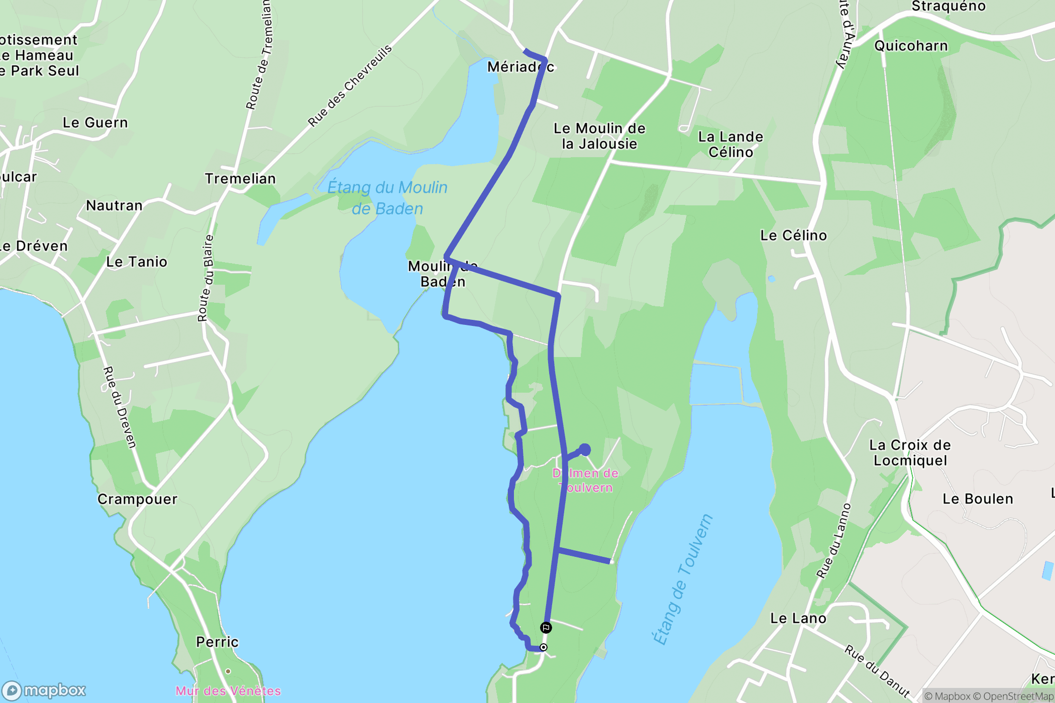 Baden : carte du parcours de randonnée - France