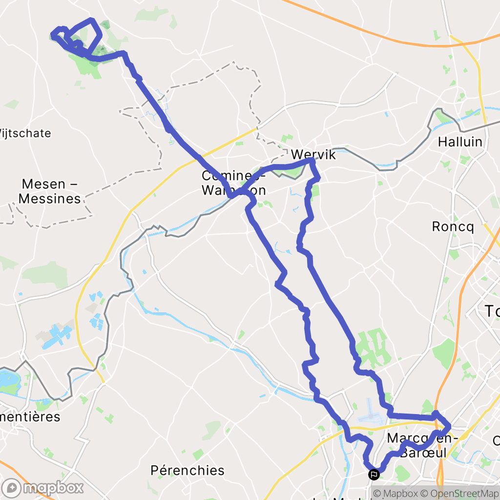 Marcq-en-Barœul : carte du parcours de randonnée - France