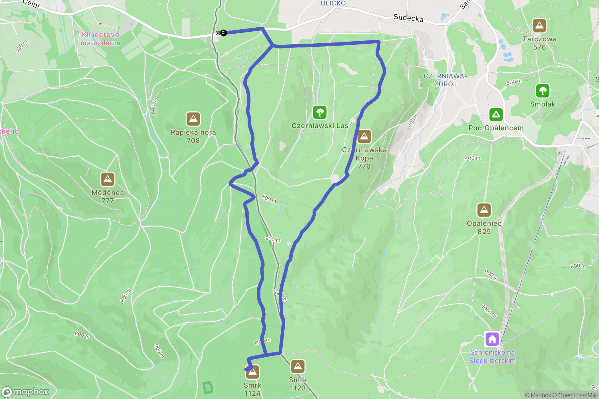 Świeradów-Zdrój: mapa trasy - Poland