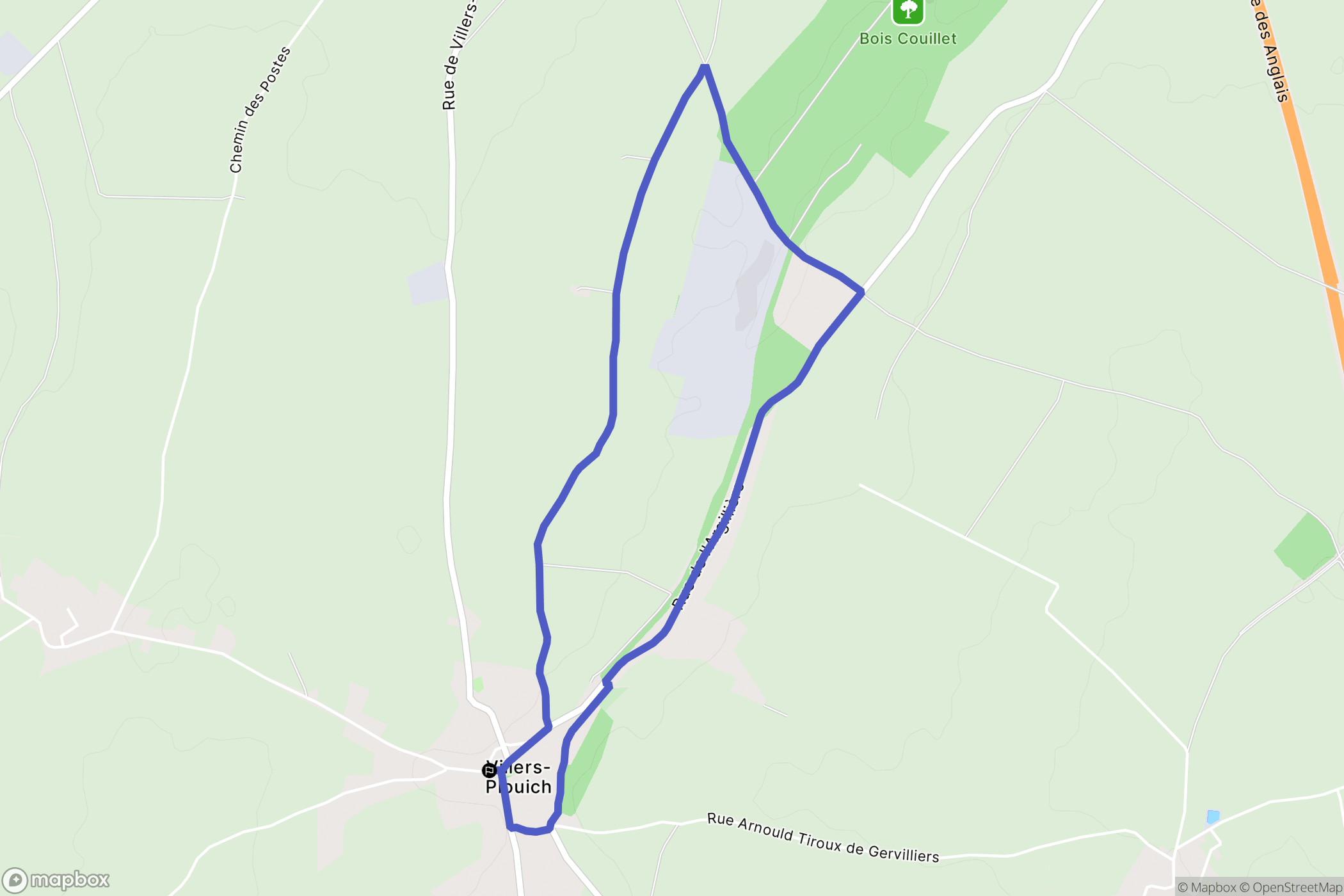 Villers-Plouich : carte du parcours de randonnée - France