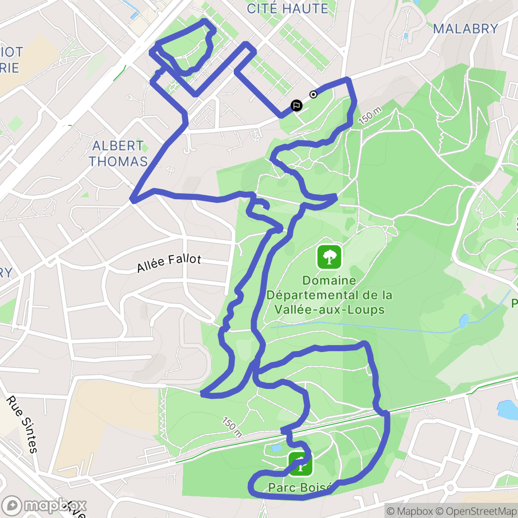 Le Plessis-Robinson : carte du parcours de randonnée - France