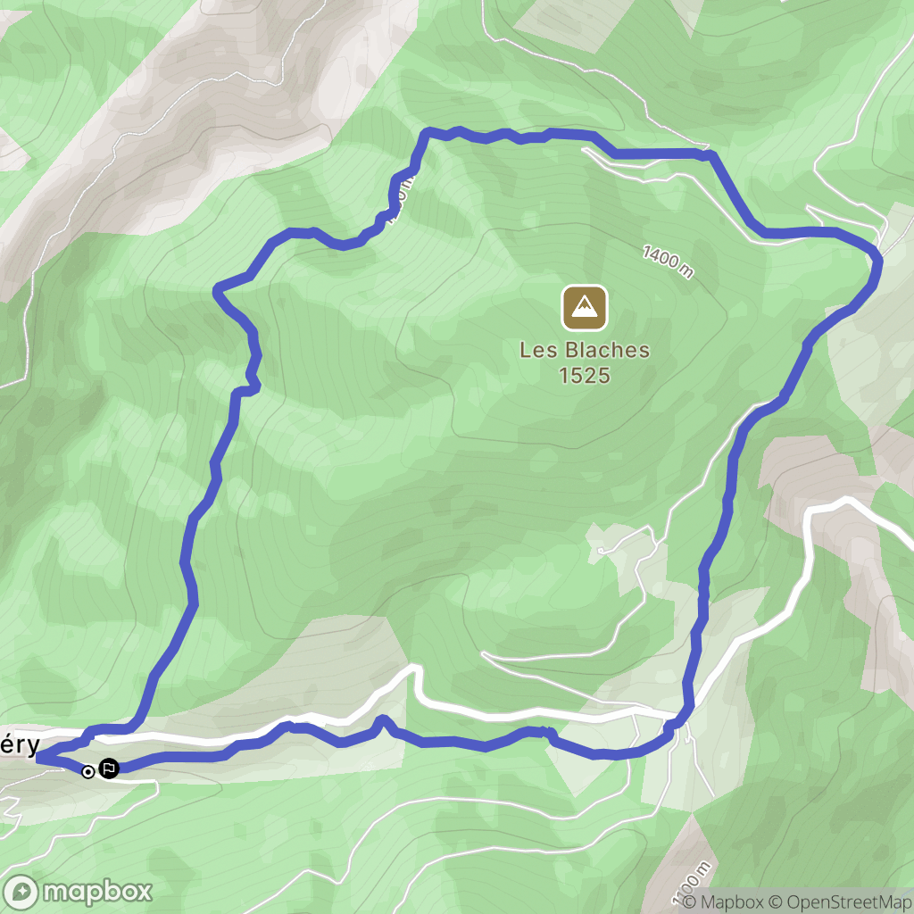Thiéry : carte du parcours de randonnée - France