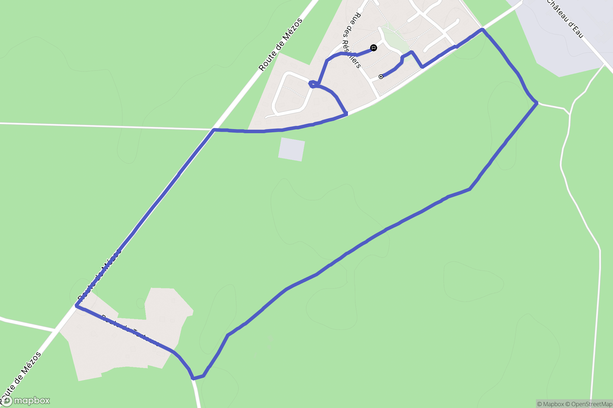 Escource : carte du parcours de randonnée - France