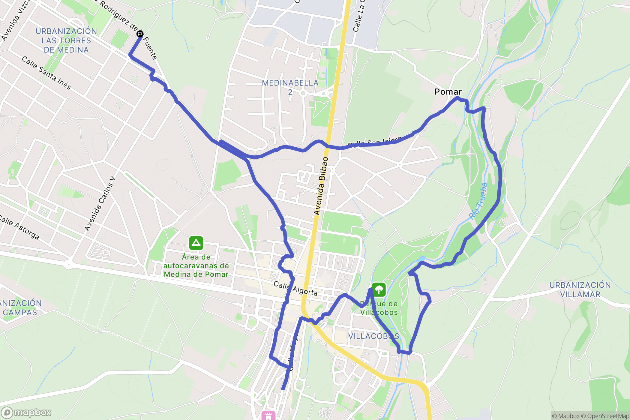 Miñón de Santibáñez : carte du parcours de randonnée - Spain
