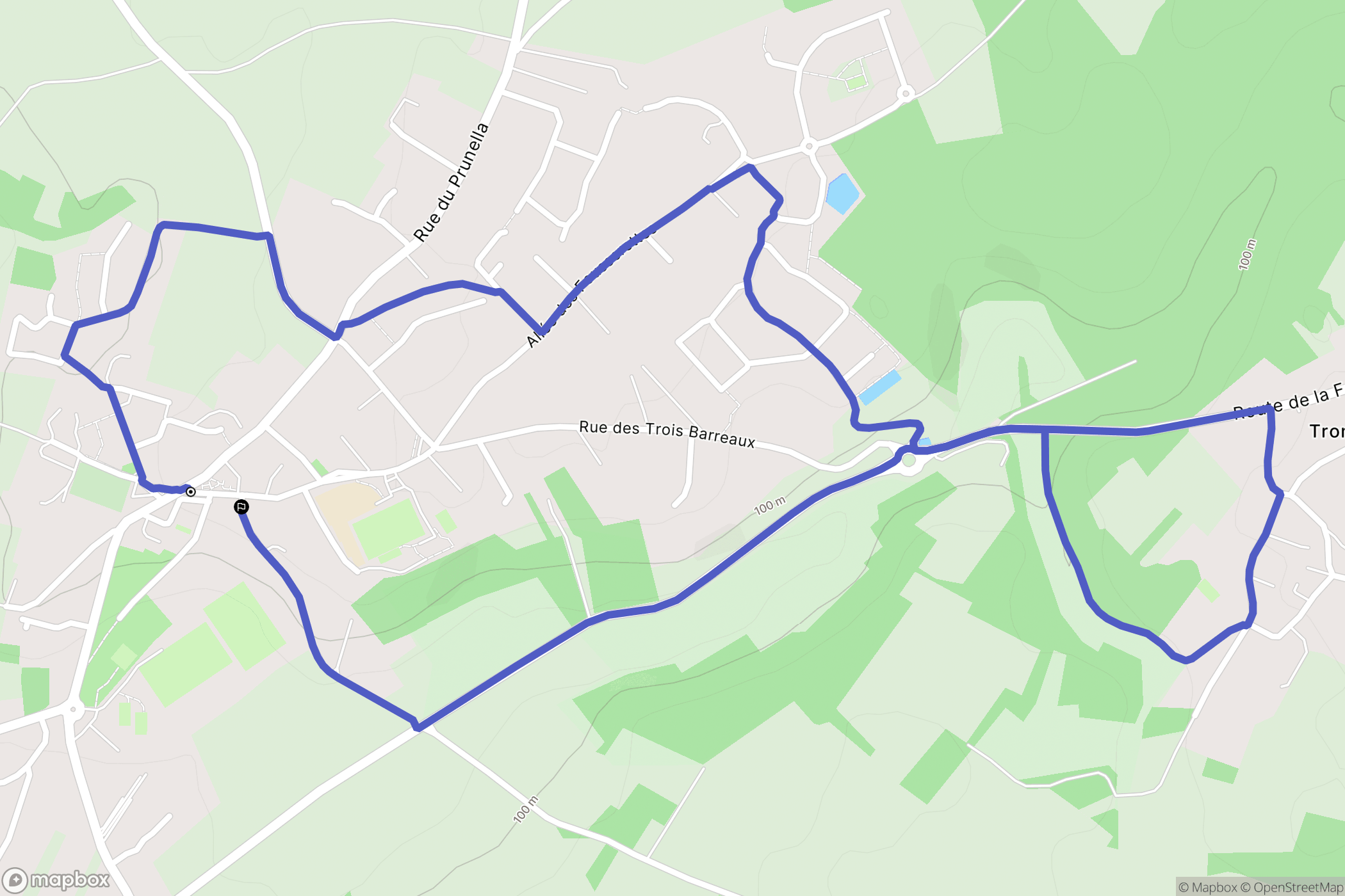 Montamisé : carte du parcours de randonnée - France