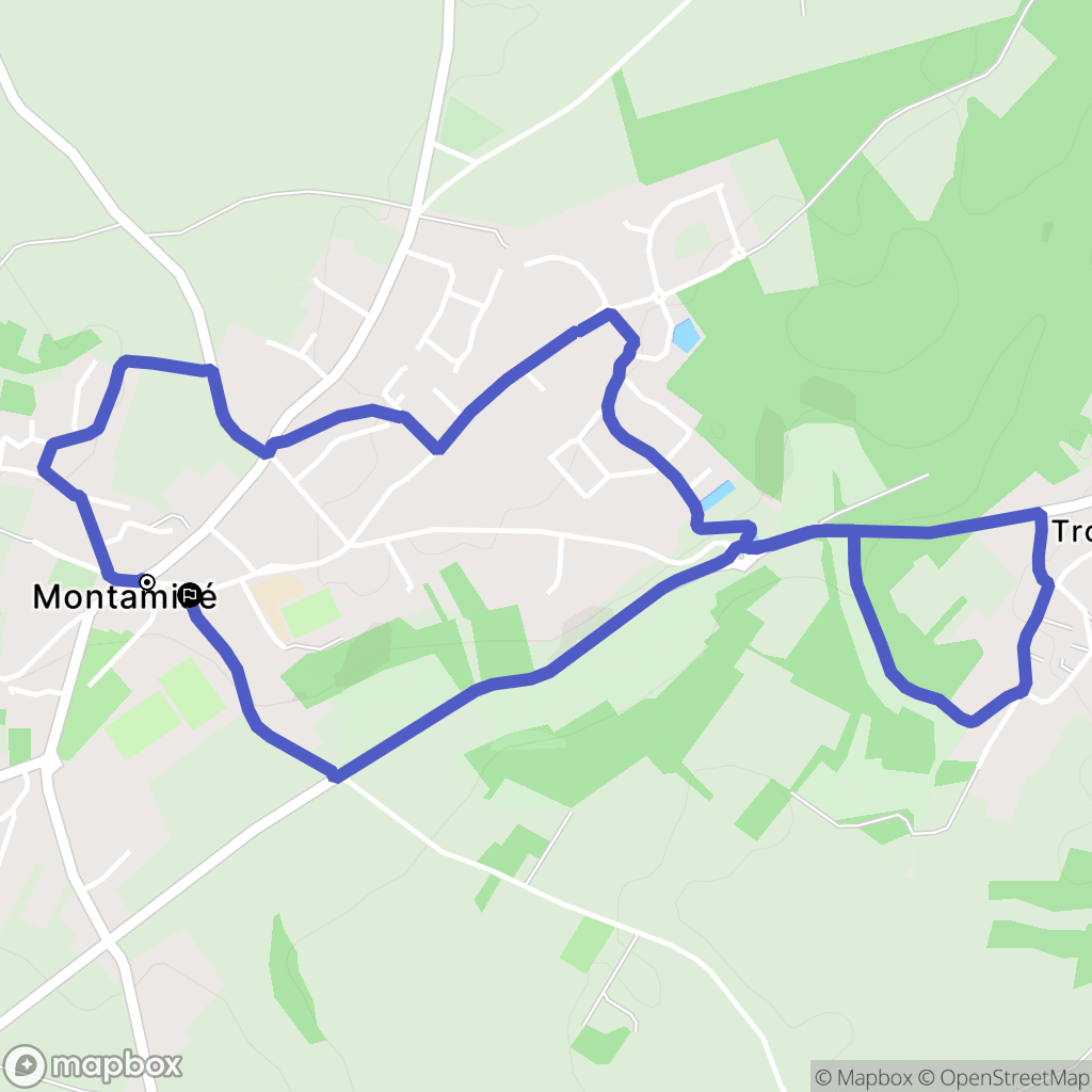 Montamisé : carte du parcours de randonnée - France