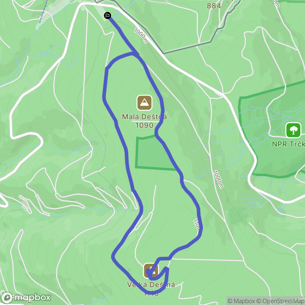 Deštné v Orlických horách: mapa trasy - Czechia