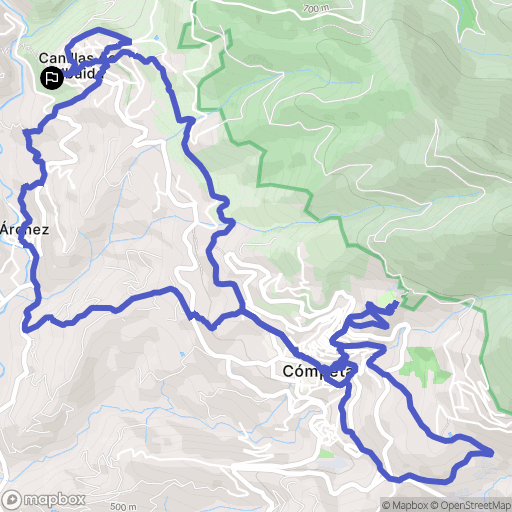 Canillas de Albaida : carte du parcours de randonnée - Spain