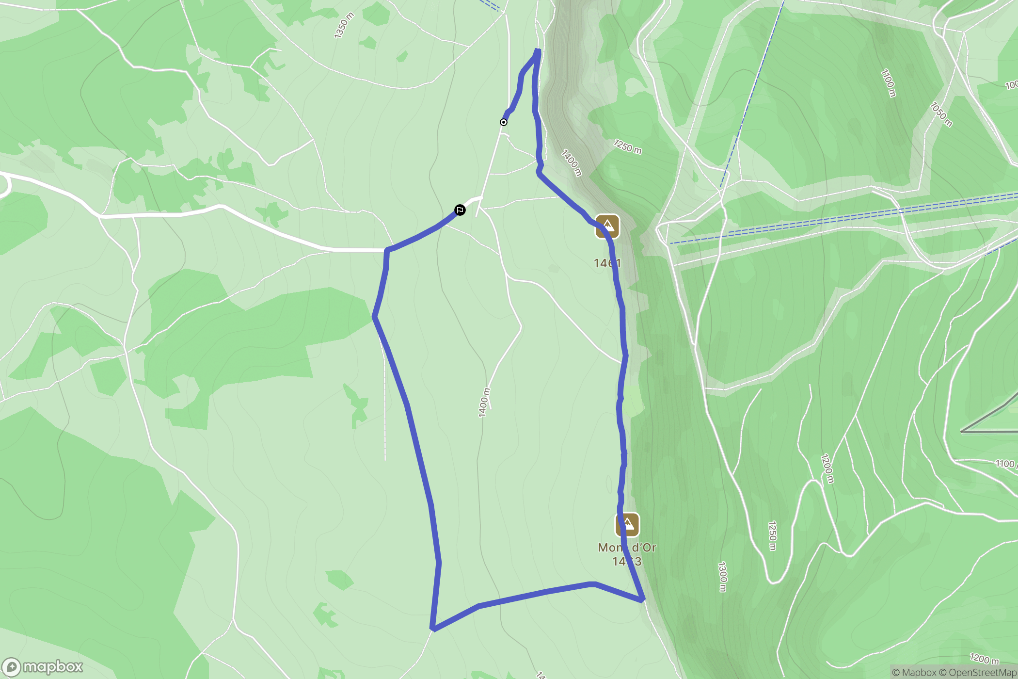 Longevilles-Mont-d'Or : carte du parcours de randonnée - France