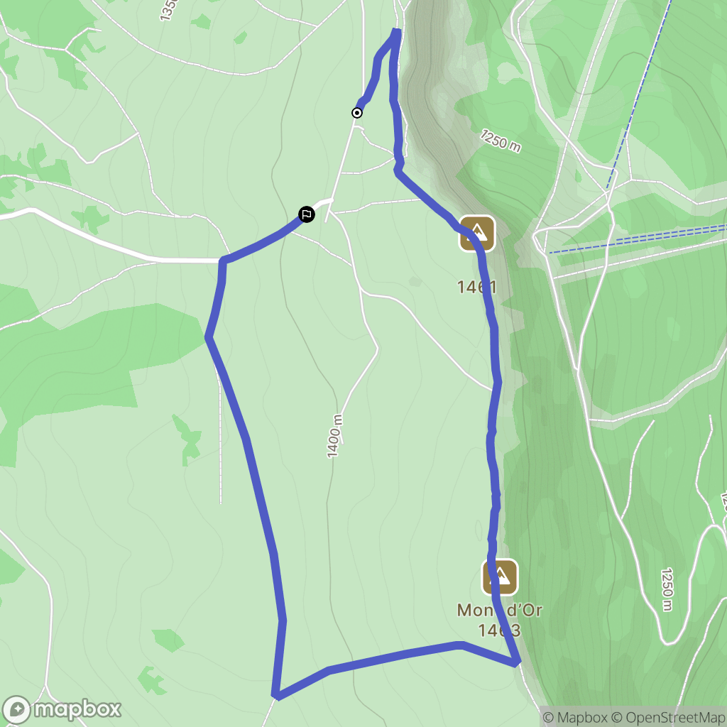 Longevilles-Mont-d'Or : carte du parcours de randonnée - France