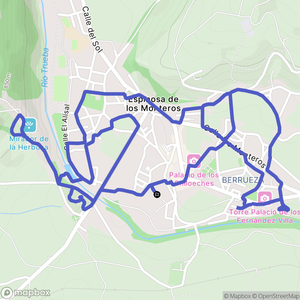 Espinosa de los Monteros : carte du parcours de randonnée - Spain