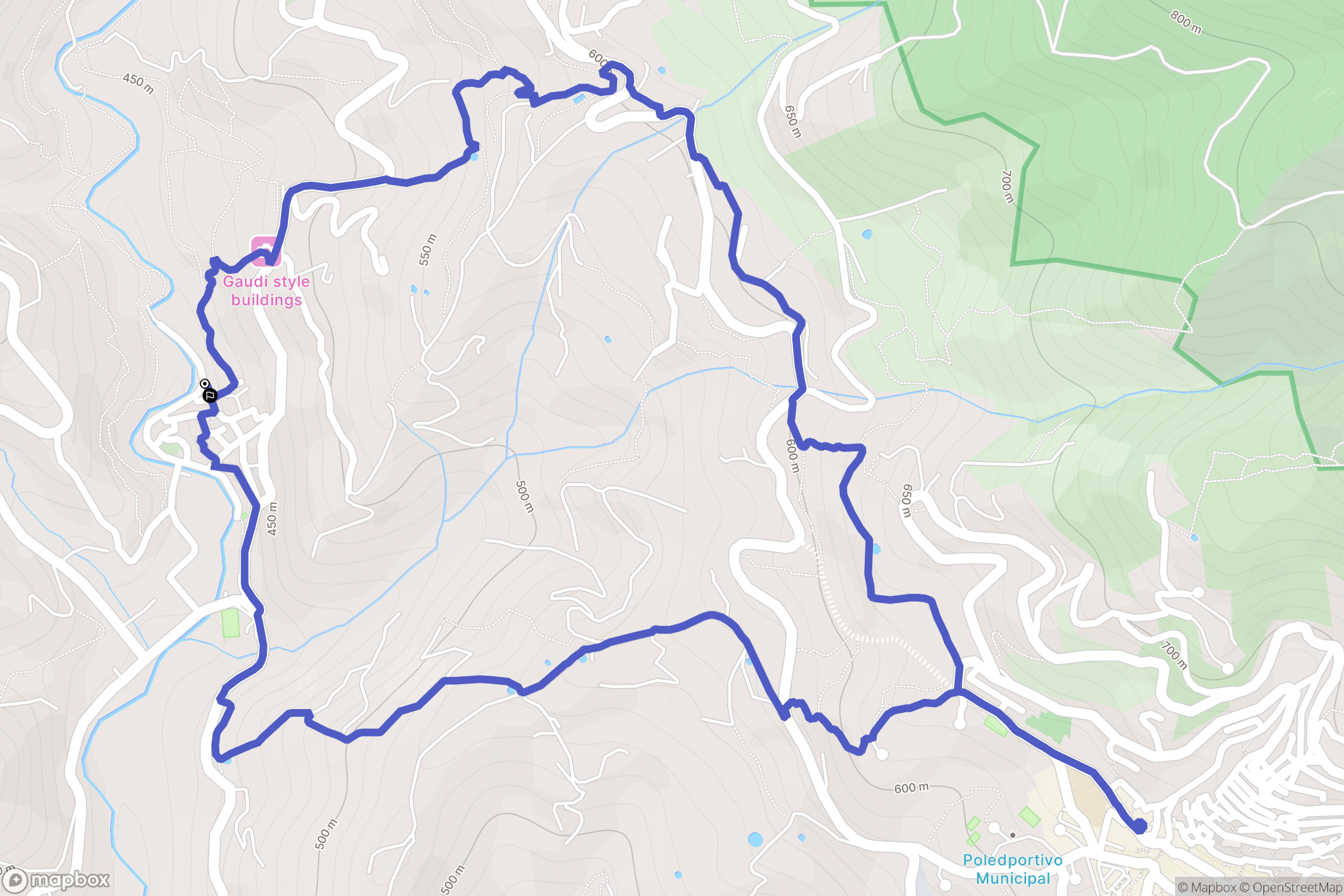 Árchez : carte du parcours de randonnée - Spain