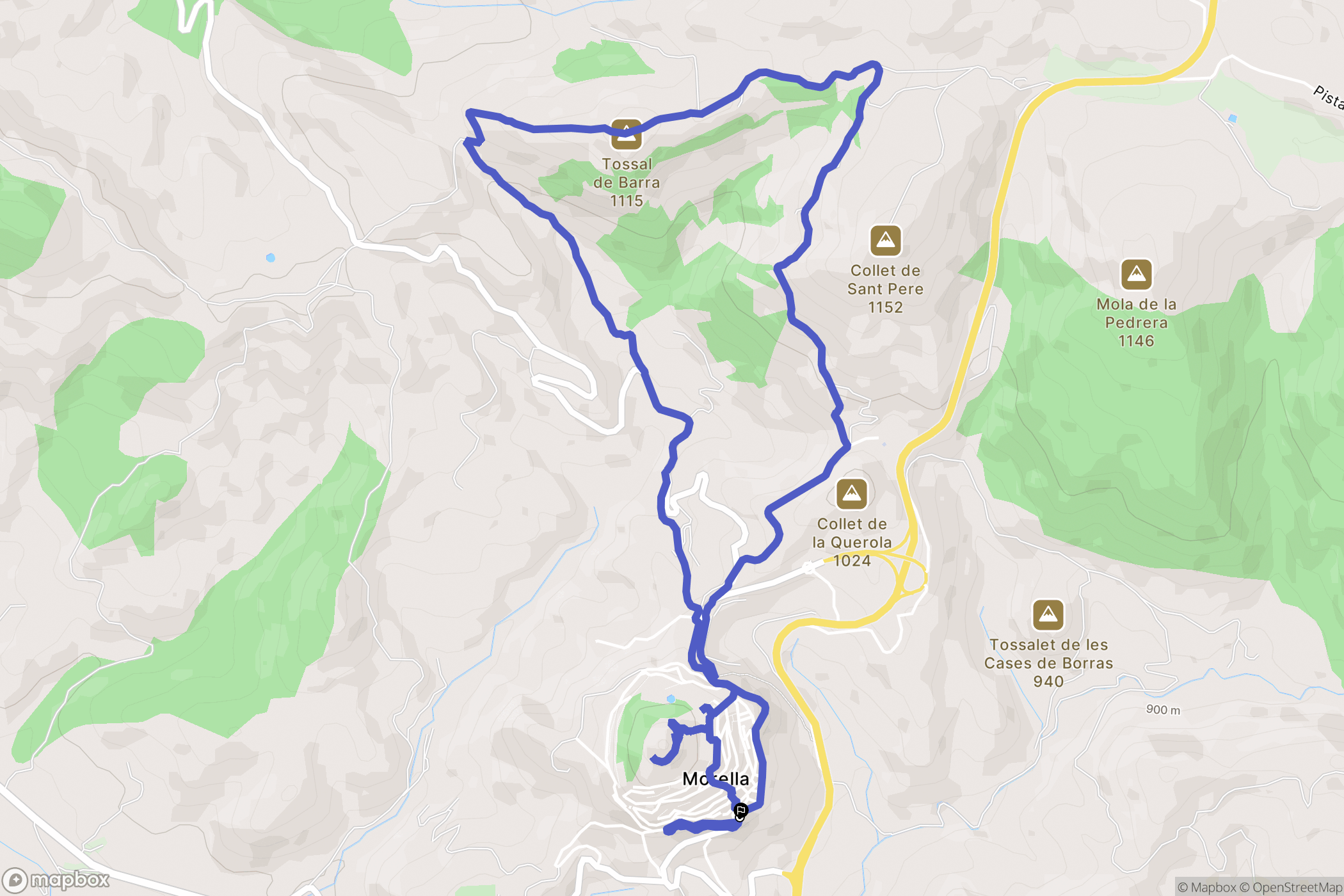 Morella : carte du parcours de randonnée - Spain