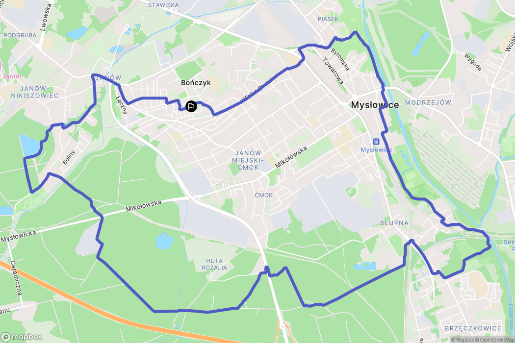 Mysłowice: mapa trasy - Poland