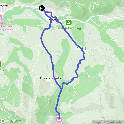 Erratzu : carte du parcours de randonnée - Spain