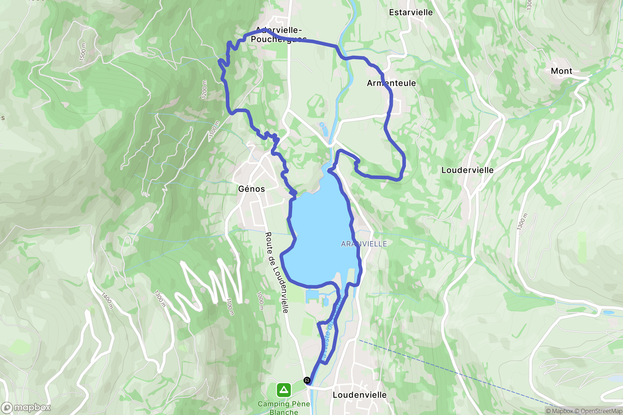 Loudenvielle : carte du parcours de randonnée - France