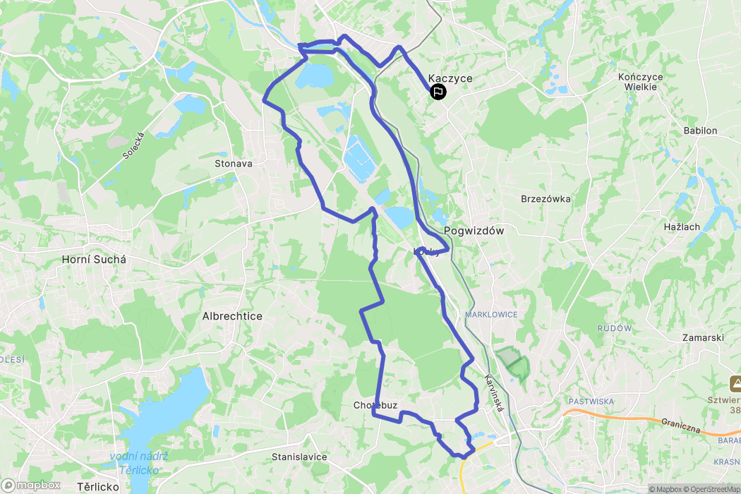 Kaczyce: mapa trasy - Poland
