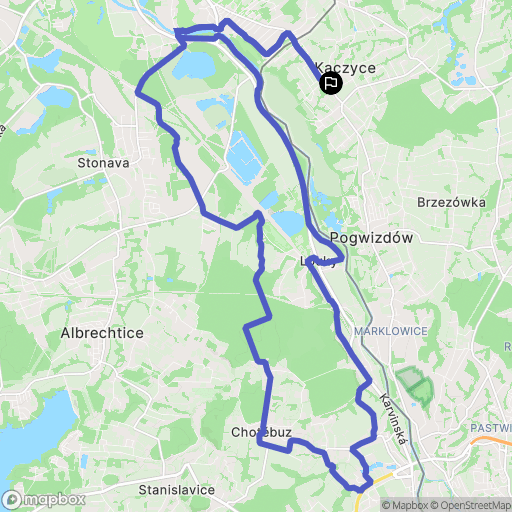 Kaczyce: mapa trasy - Poland