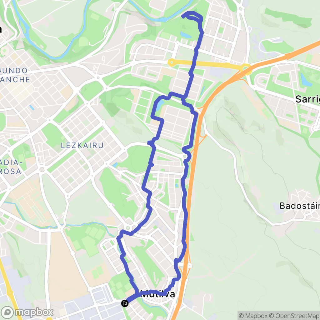 Mutilva Baja : carte du parcours de randonnée - Spain
