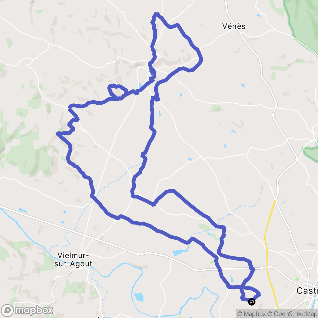 Castres : carte du parcours de randonnée - France