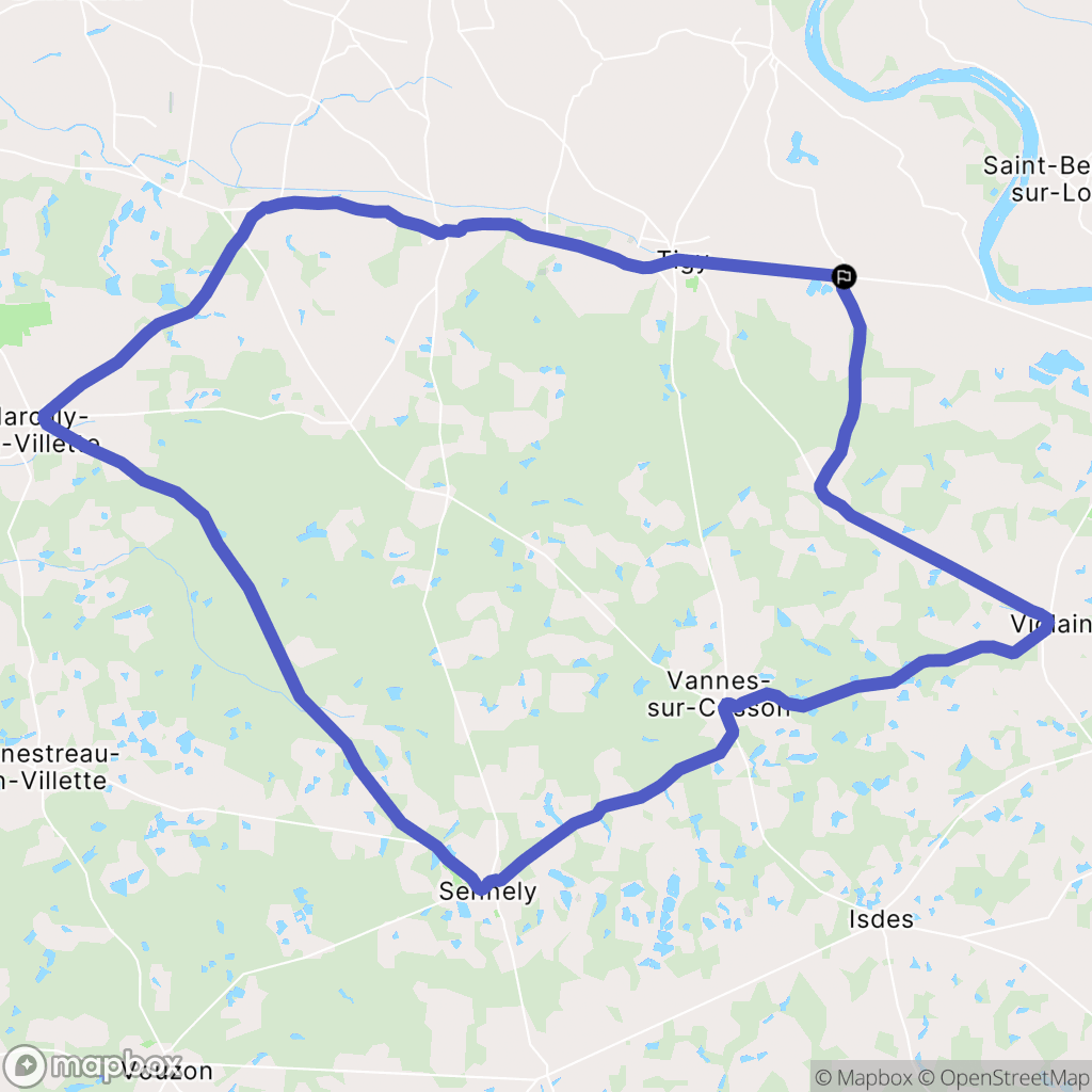 Neuvy-en-Sullias : carte du parcours de randonnée - France