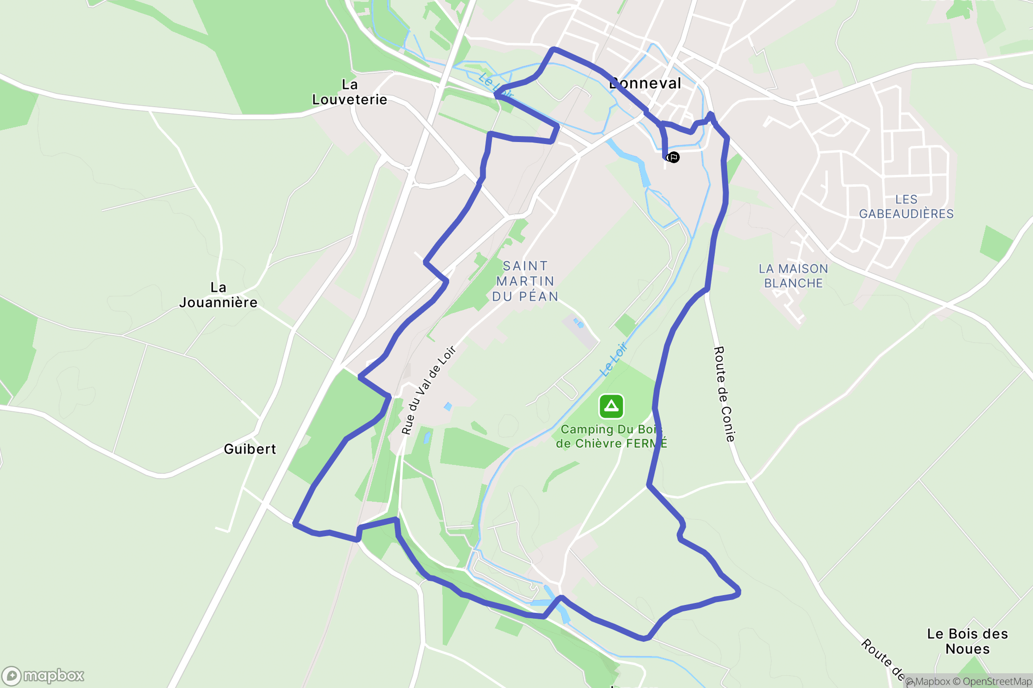 Bonneval : carte du parcours de randonnée - France