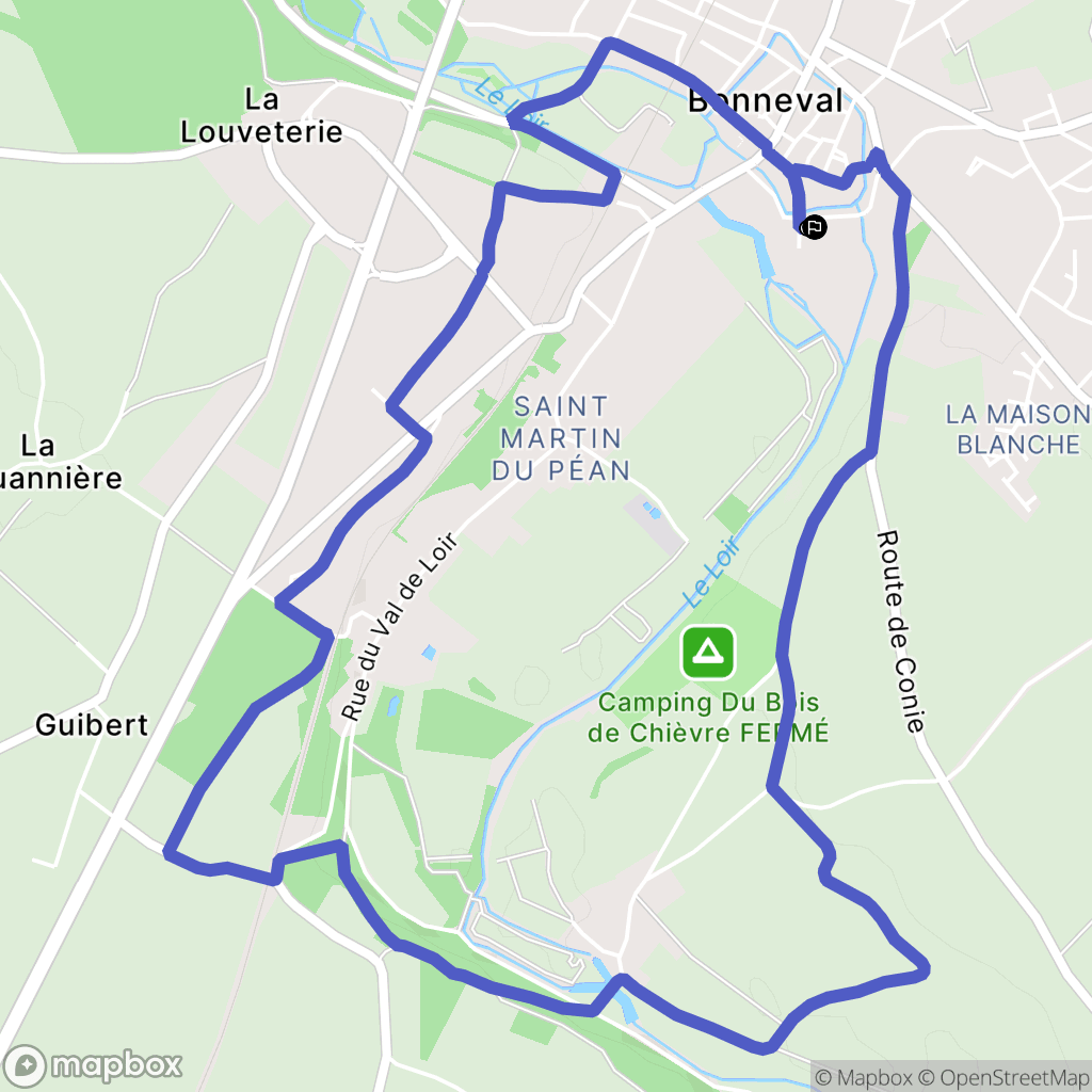 Bonneval : carte du parcours de randonnée - France