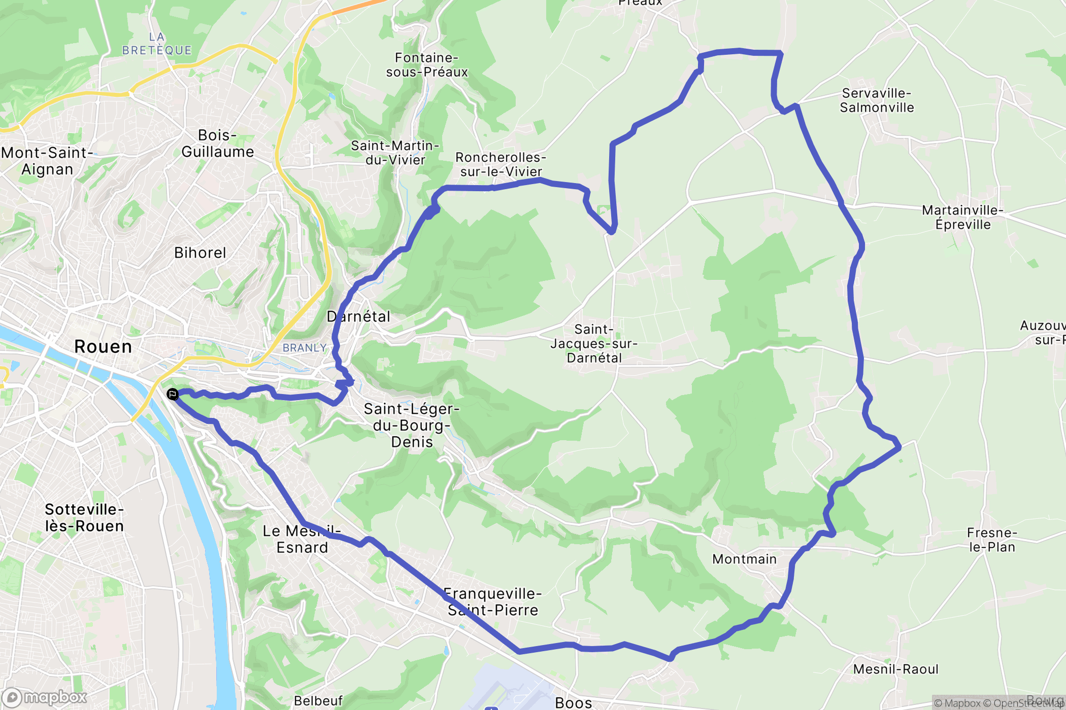 Bonsecours : carte du parcours de randonnée - France