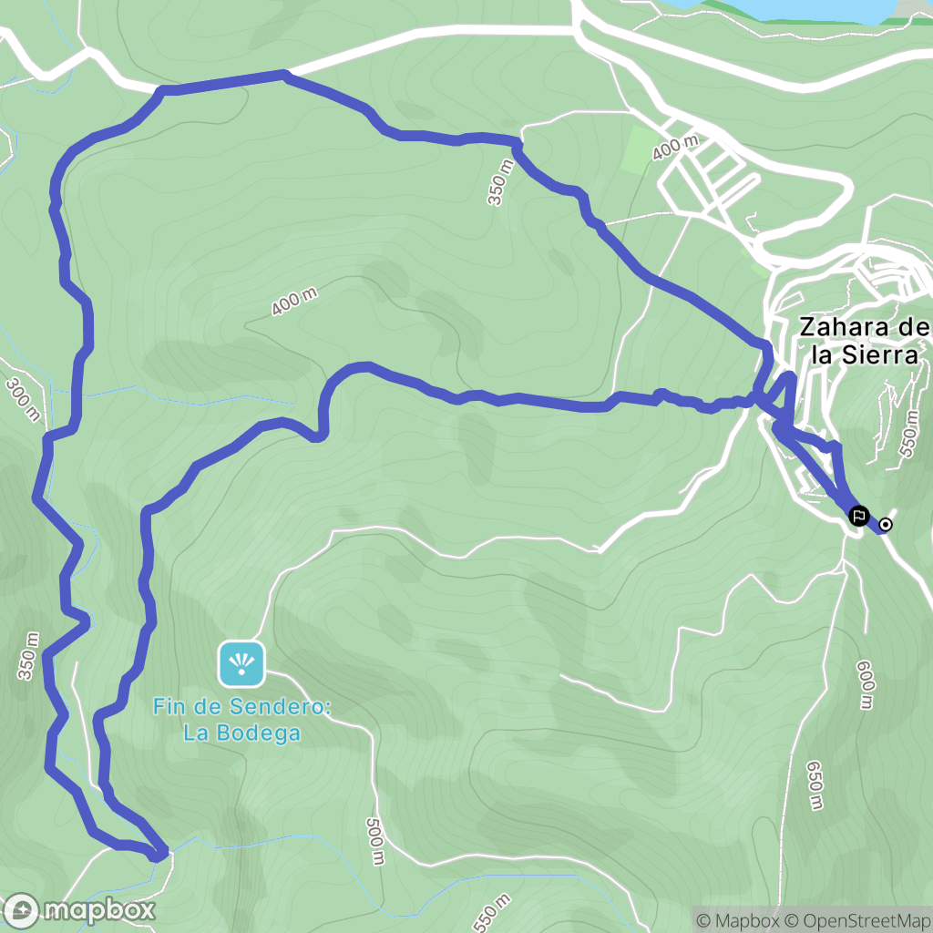 Zahara de la Sierra : carte du parcours de randonnée - Spain