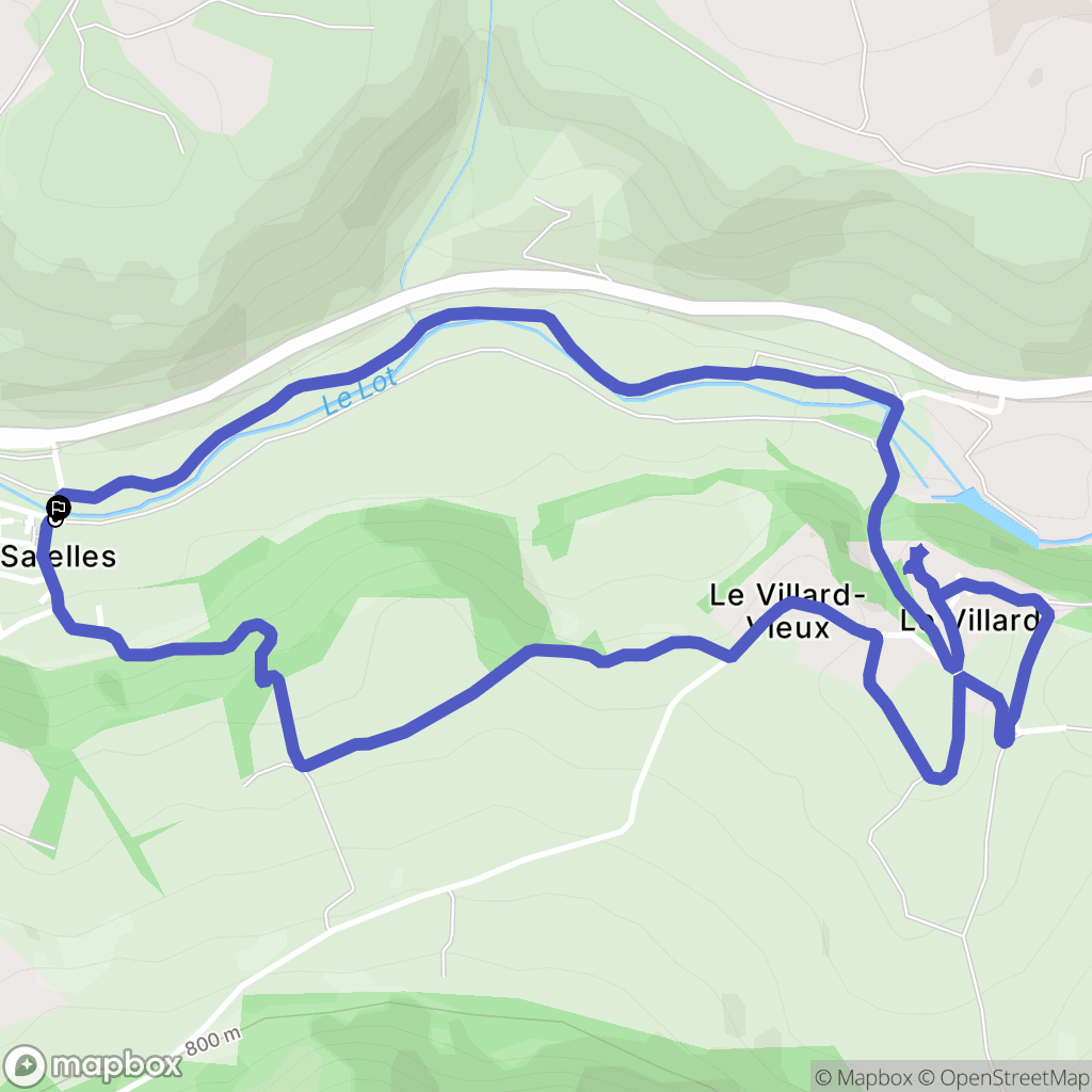 Les Salelles : carte du parcours de randonnée - France
